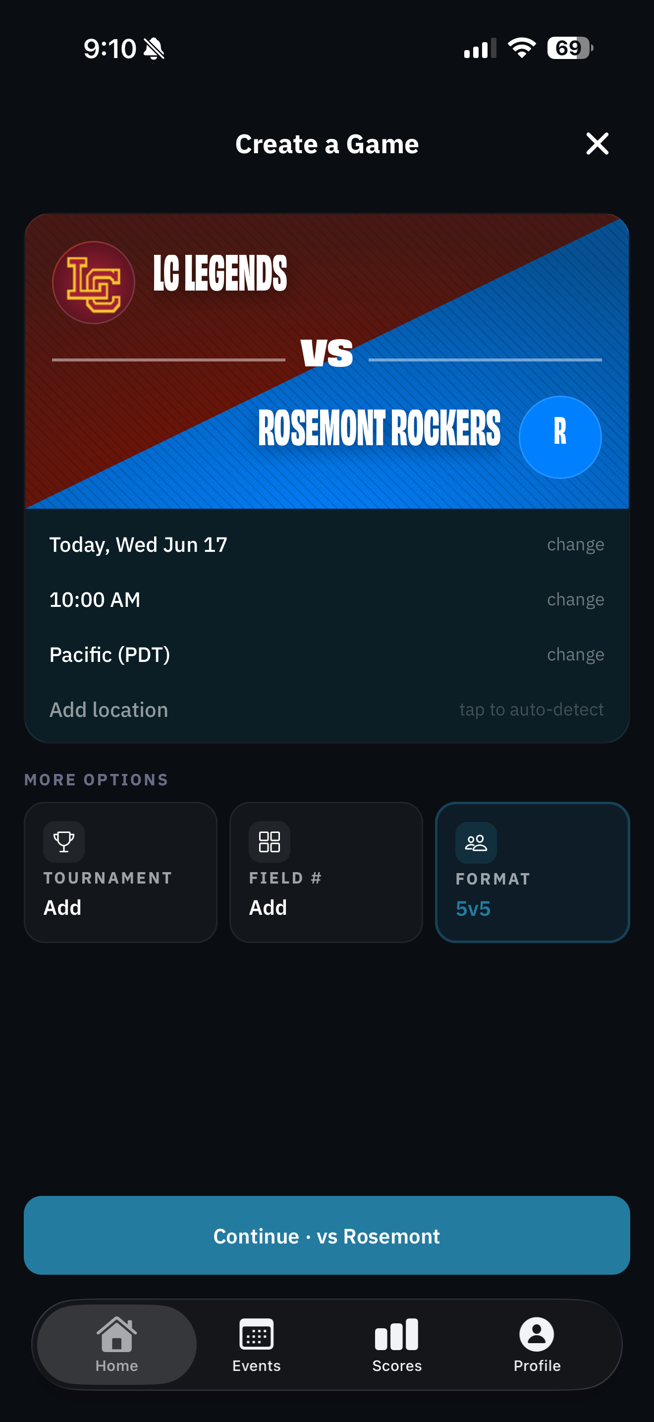 Open the app & start a game