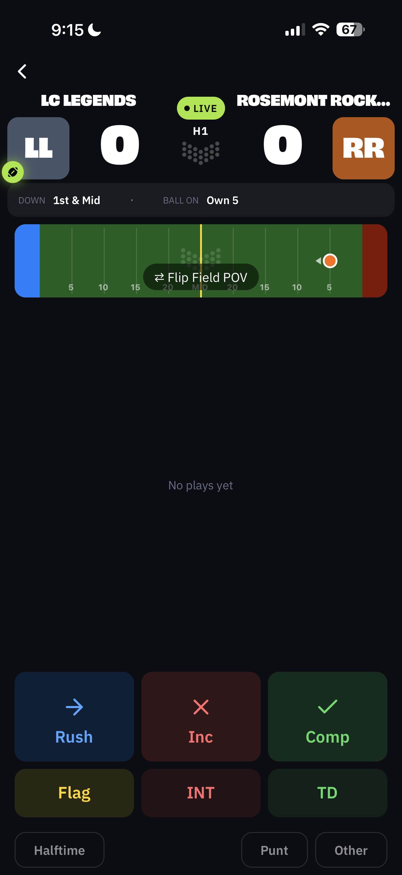 BreakAway app — Live statting