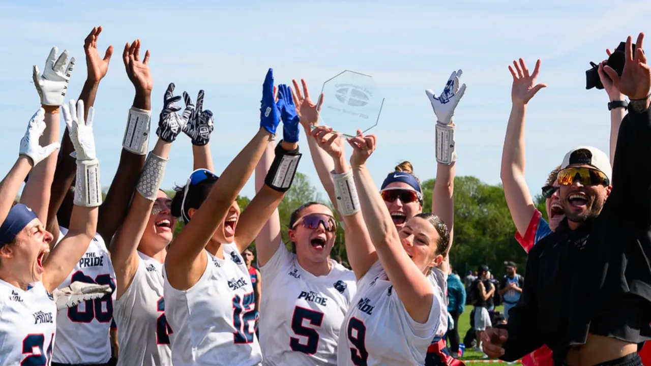 The Pride celebrating with the Copenhagen Bowl trophy