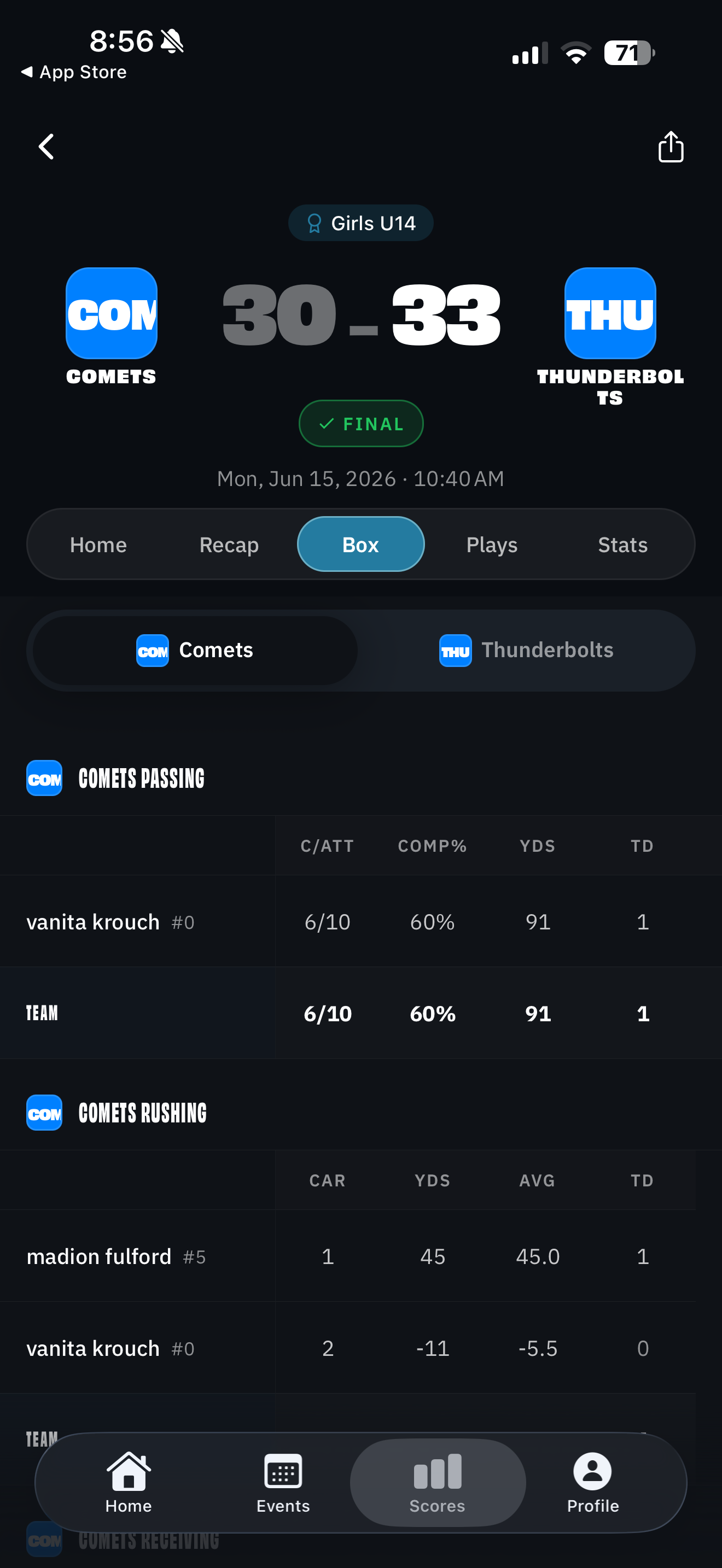BreakAway app — Game Center