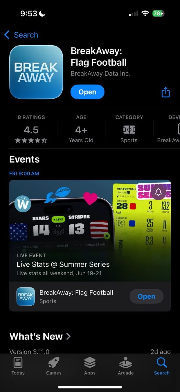 The BreakAway app on the App Store